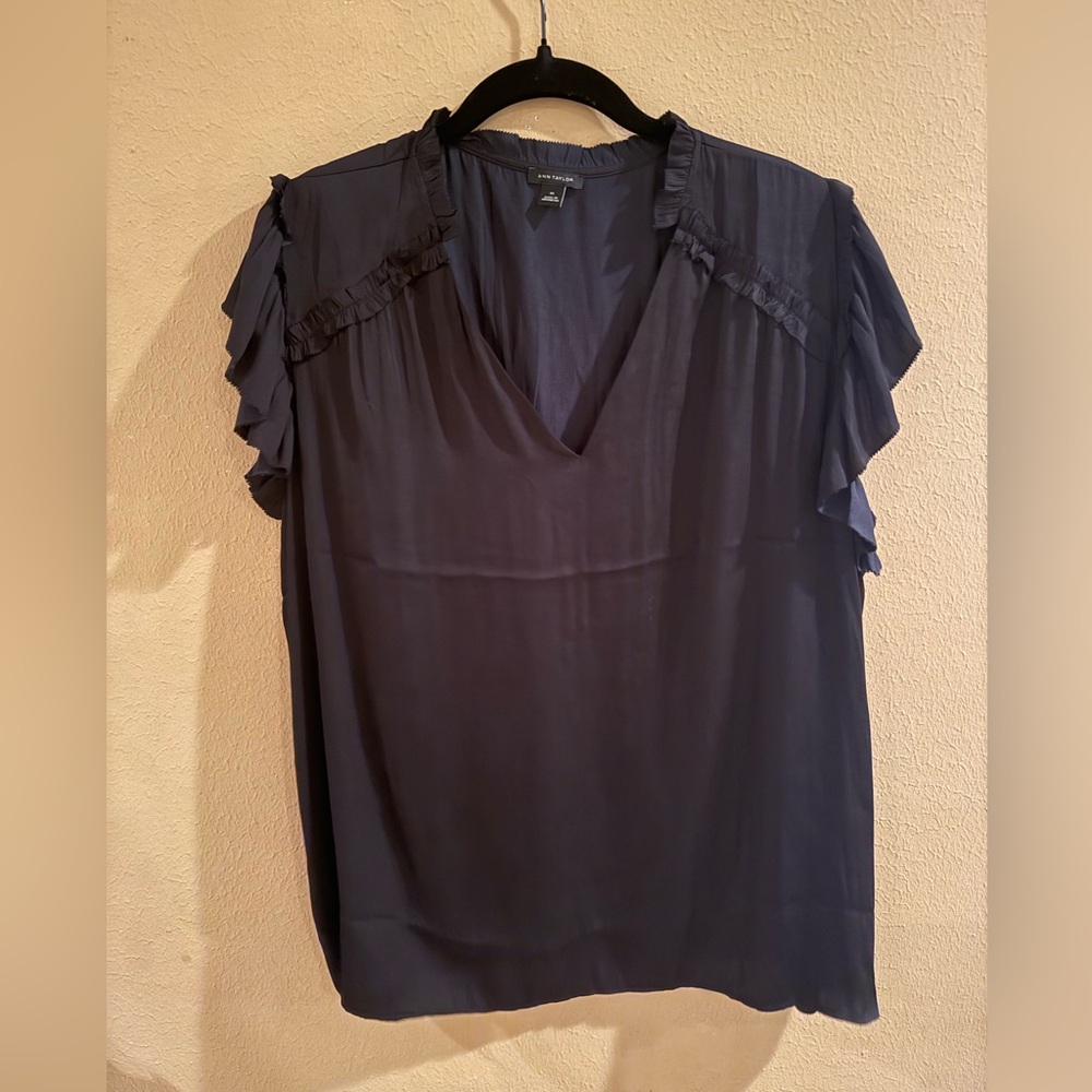 Ann Taylor Navy Blouse
